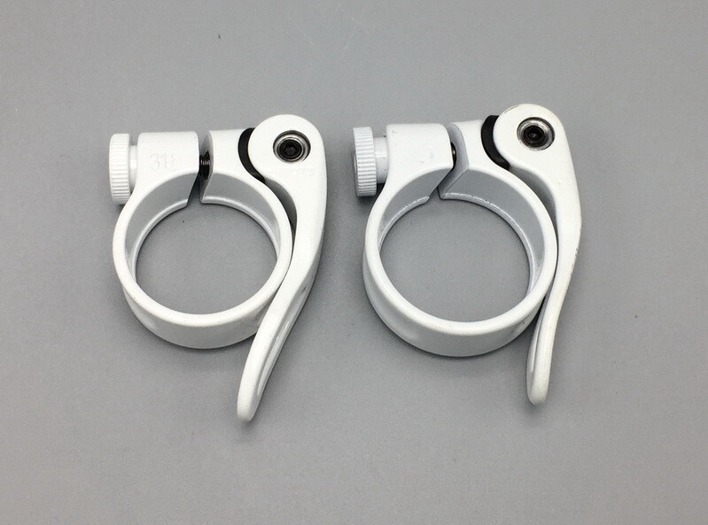 Road Bicycle MTB Bike Clamp Quick Release Seatpost Clamps White