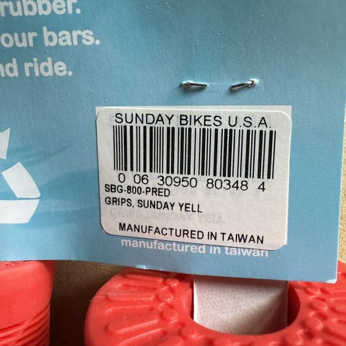 RARE DISCONTINUED Sunday BMX Yell Grips - Red - Picture 3 of 3