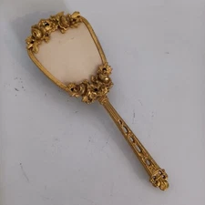 Antique Art Nouveau 24K Gold Plated Hair Brush Ornate 