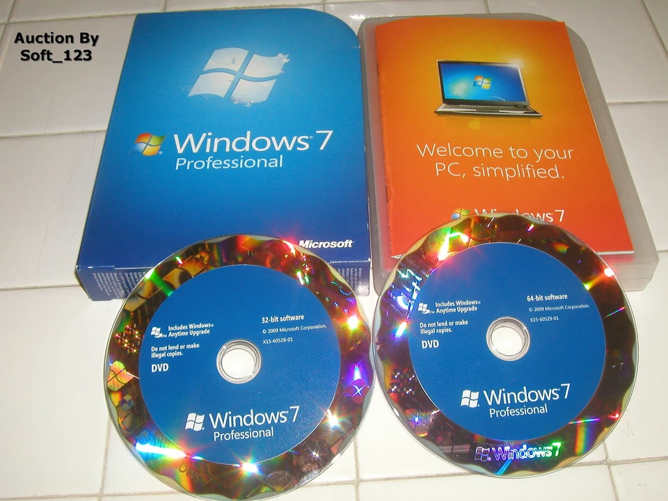 Microsoft Windows 7 Professional Full 32 & 64 bit DVD MS WIN PRO=NEW RETAIL BOX= - Image 2 of 4