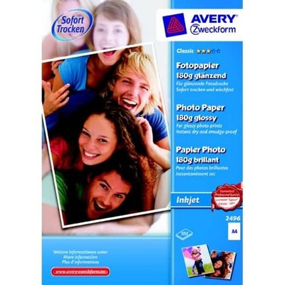 100er Multipack Avery-Zweckform Classic Photo Paper Inkjet 2496 Fotopapier DIN