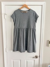 LOFT Petites Gray Knit T-Shirt Dress Crew Neck Short Sleeve Pockets LP