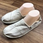 Bobs Women Sz 9 Tan Beige Memory Foam Slip On Flats Striped Back *Stains *Read — photo 2