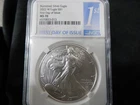 2022 W  Burnished Silver Eagle NGC MS70 FDOI First Day Of Issue White Core