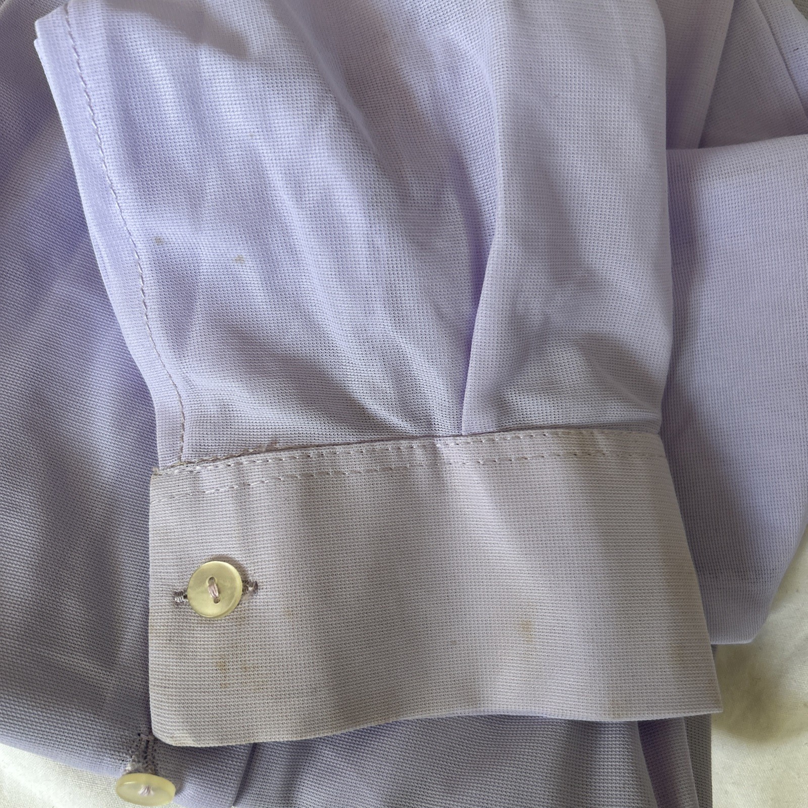 Vintage Jo Blake Bri Nylon Lilac Long Sleeve Shirt NEW 14.5" Collar 4