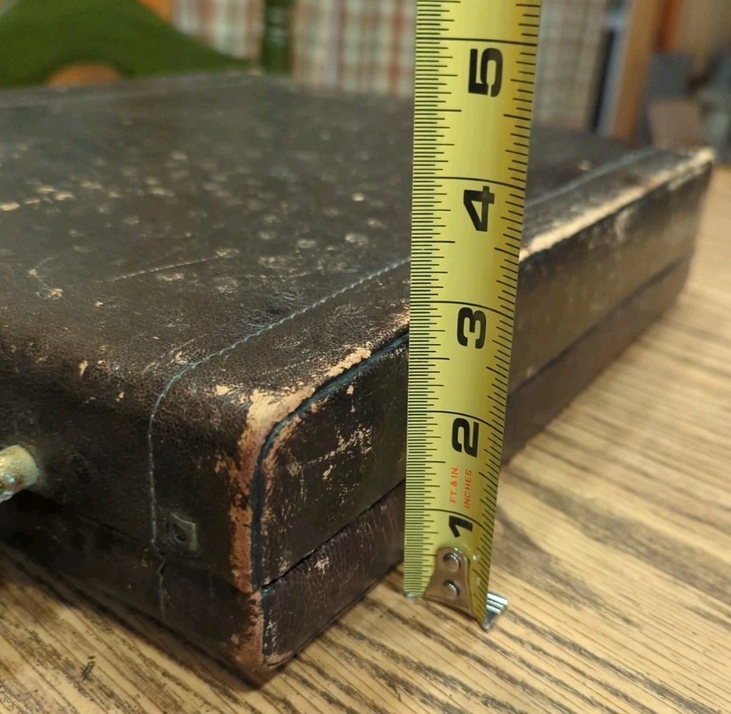 Vintage Unique Rectangular Briefcase Ostrich Embo… - image 18