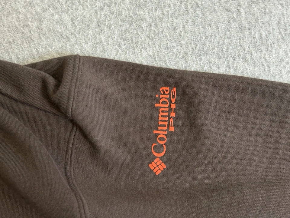 Columbia PHG Hoodie Men XL Brown Sweatshirt Pullover Hunting Flag Outdoor Fleece - Image 4 of 4