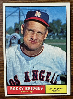 1961 Topps #508 ROCKY BRIDGES   LA Angels  Great Color  Sharp  (VG-EX)     