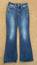 American Eagle Jeans Womens 2 Kick Bootcut Low Rise Stretch Whiskered Y2K Denim
