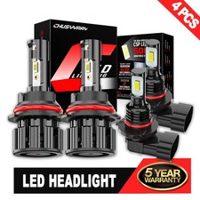 For 2003 2004 05 Dodge Ram 1500 2500 3500 4X 6000K LED Headlight+FOG Light Bulbs
