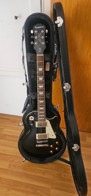 EPIPHONE Les Paul Standard Ebony inkl. Gibson Hard Case geplostert