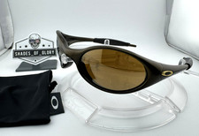 OAKLEY EYE JACKET GEN 1 BLACK GOLD W/ GOLD IRIDIUM SUNGLASSES 04-010 VNTG RARE