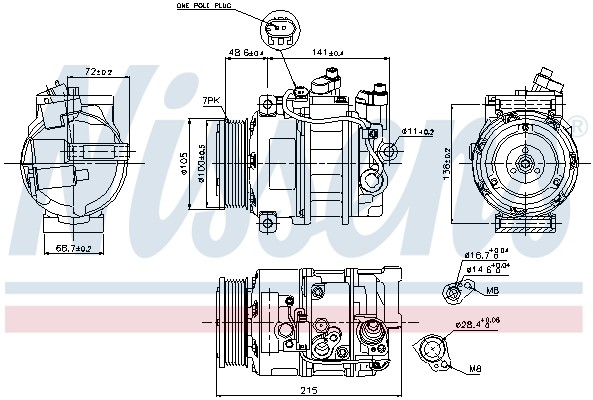 1X Nissens 89520 Kompressor Klimaanlage FüR Mercedes-Benz-image
