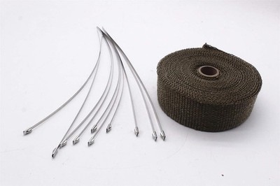 Titan Auspuff Wärmebänder, Motorrad Hitzebeständiges Band, 10m x 5cm