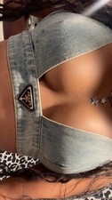 PRADA Denim bralette top Women s Size M Ashy ...