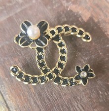 Chanel Coco Chanel CC Vintage Brooch Pin Gold...