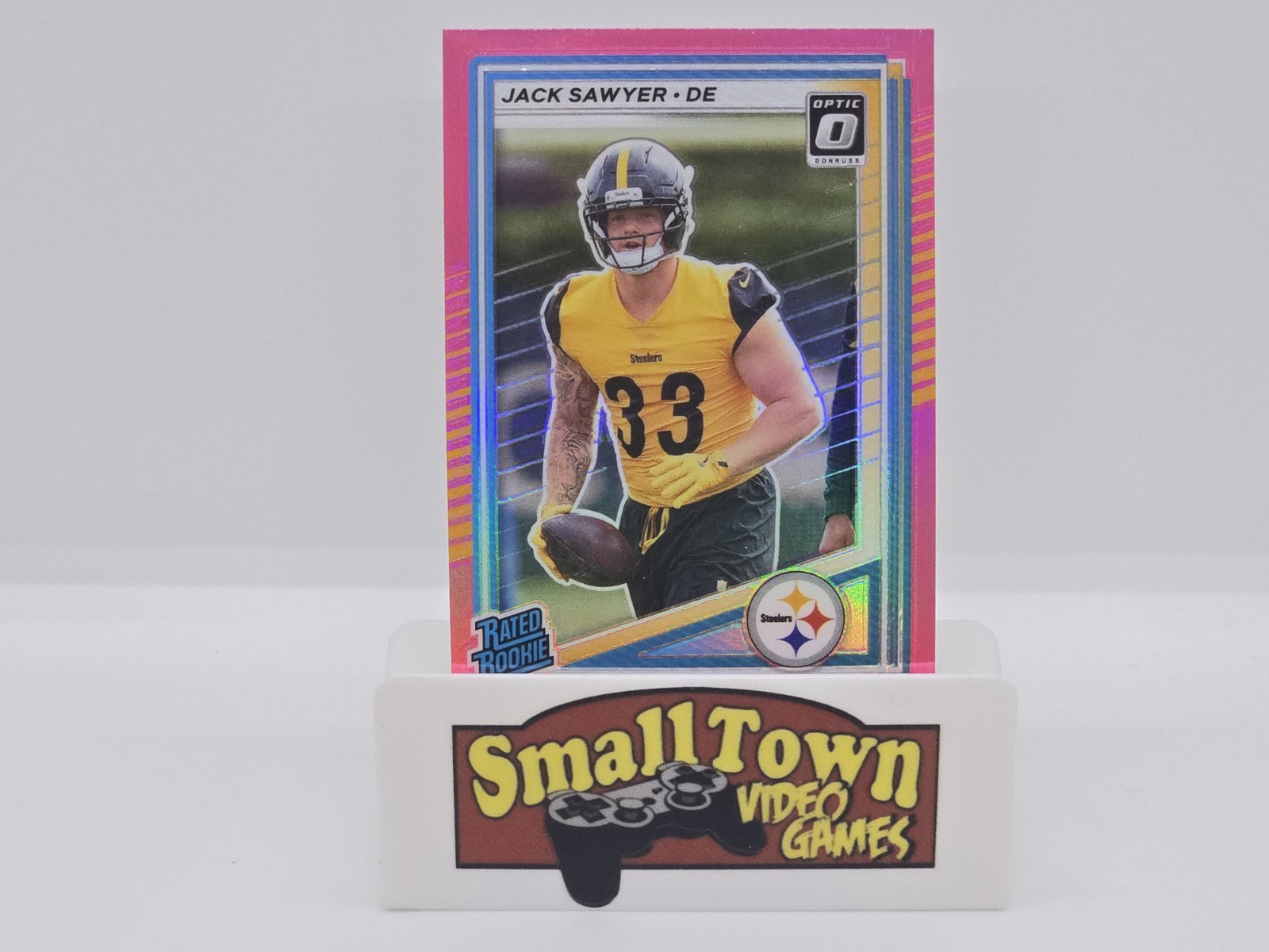 2025 Donruss Optic Preview Pink Prizm Rated Rookie Jack Sawyer Steelers