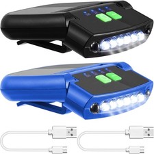 LED Clip on Cap Lights USB Rechargeable Cap Flashlight Clip Waterproof Ultra Bri