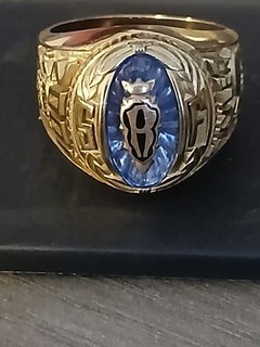 Anello vintage Jostens 2001 liceo rottamato o conservato grammi 14 74