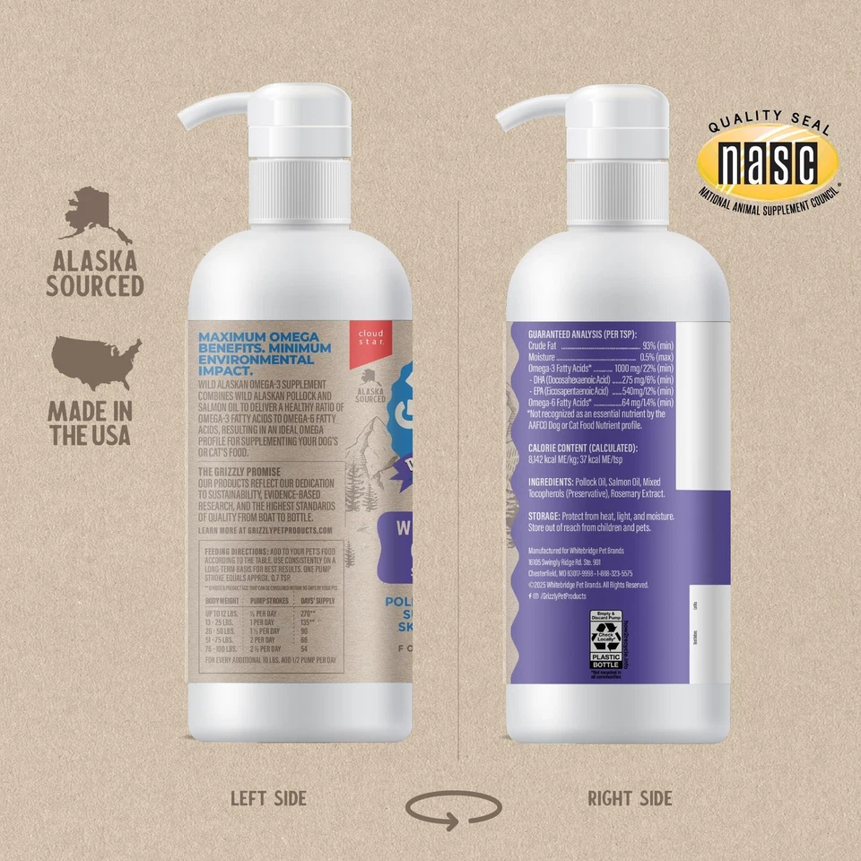 Omega Health Liquid Omega-3 Supplement for Dogs and Cats, 16 Ounce Bottle - Image 3 of 4