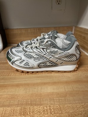 Bottega Veneta Orbit Sneakers Silver/White Size 13 US 46 EU Brand New