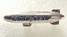 Silver Tone Goodyear Blimp Lapel Pin Tie Tac