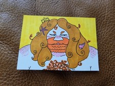 This Art is For You 0009 Drawing 3.5x2.5 ACEO Merman Redhead Viking Beach
