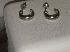 Star Hoop Earrings Silver Colored