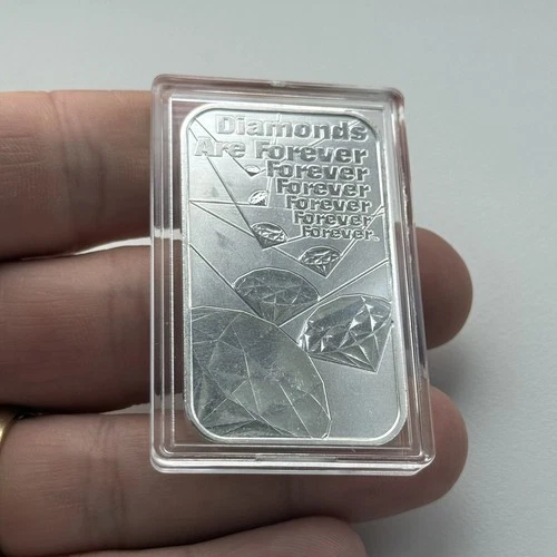 1oz .999 Silver James Bond 007 ‘Diamonds Are Forever’ Bullion Bar by Royal Mint