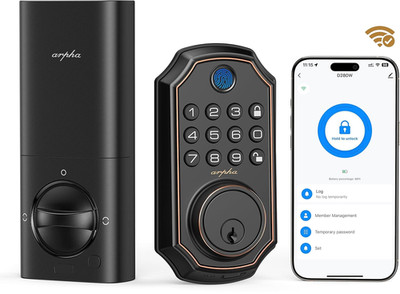 D280W Smart WiFi Door Lock 5-in-1 Keyless Entry Deadbolt with Fingerprint, App