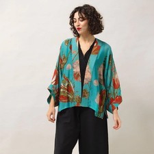 NEW One Hundred Stars 136 Women's Tulip Blue Kimono