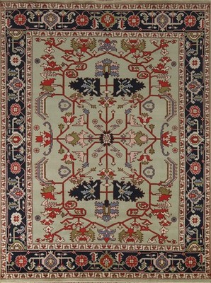 Green Wool Traditional Style Oriental Area Rug 8x10 Hand-knotted for Living Room
