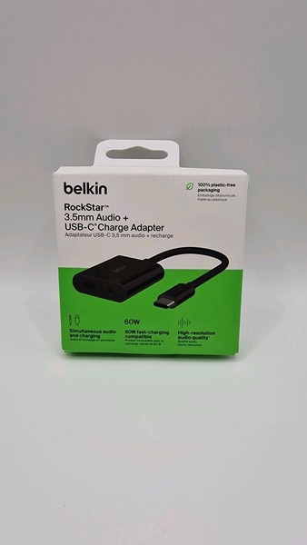 Adaptador USB-C a jack de 3,5 mm y USB-C de 60 W para audio y recarga de Belkin