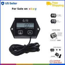 Small Engine Tachometer Inductive Waterproof Hour Meter for 2 4 Stroke Engines
