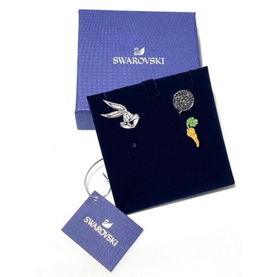 Swarovski LOONEY TUNES BUGS BUNNY TIE PIN SET, Rhodium Plated