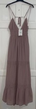 ZARA PASTEL PINK THIN STRAPS OPEN BACK COTTON GAUZE MIDI DRESS SIZE XL BNWT