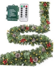 Remote Control - 18FT Long Prelit Outdoor Christmas Garland with Lights 18 feet