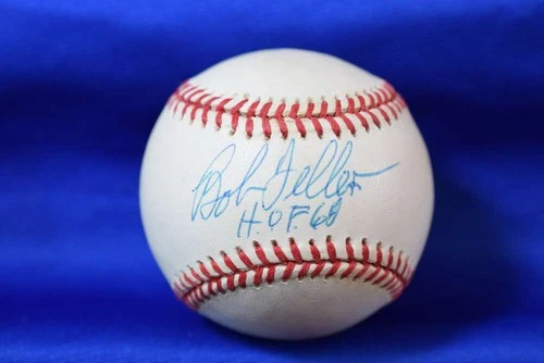 Bob Feller JSA COA Autograph OAL American League Signed Baseball HOF 68