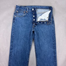 Levis 501 Jeans Mens 30x30 Blue Button Fly Denim Pants Faded Classic Tag32x32 