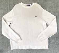 Vtg Chaps Ralph Lauren Men's Sweater Long Sleeve Ivory White Knit Crewneck Sz XL