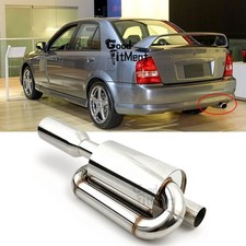 For Mazda Protege 1990-2003 Twin Loop Exhaust Muffler 2.5 Inlet 4.0 Tip Chrome