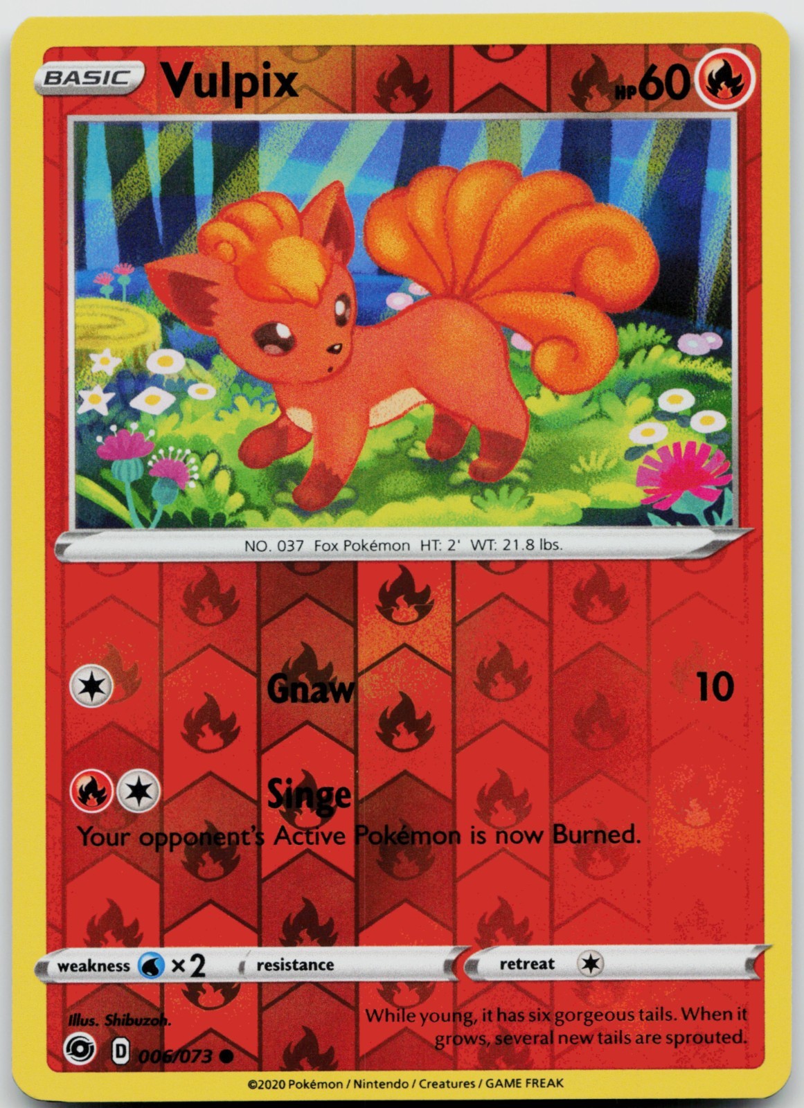 Vulpix 6/73 Reverse Holofoil (HR) Champion's Path - NM