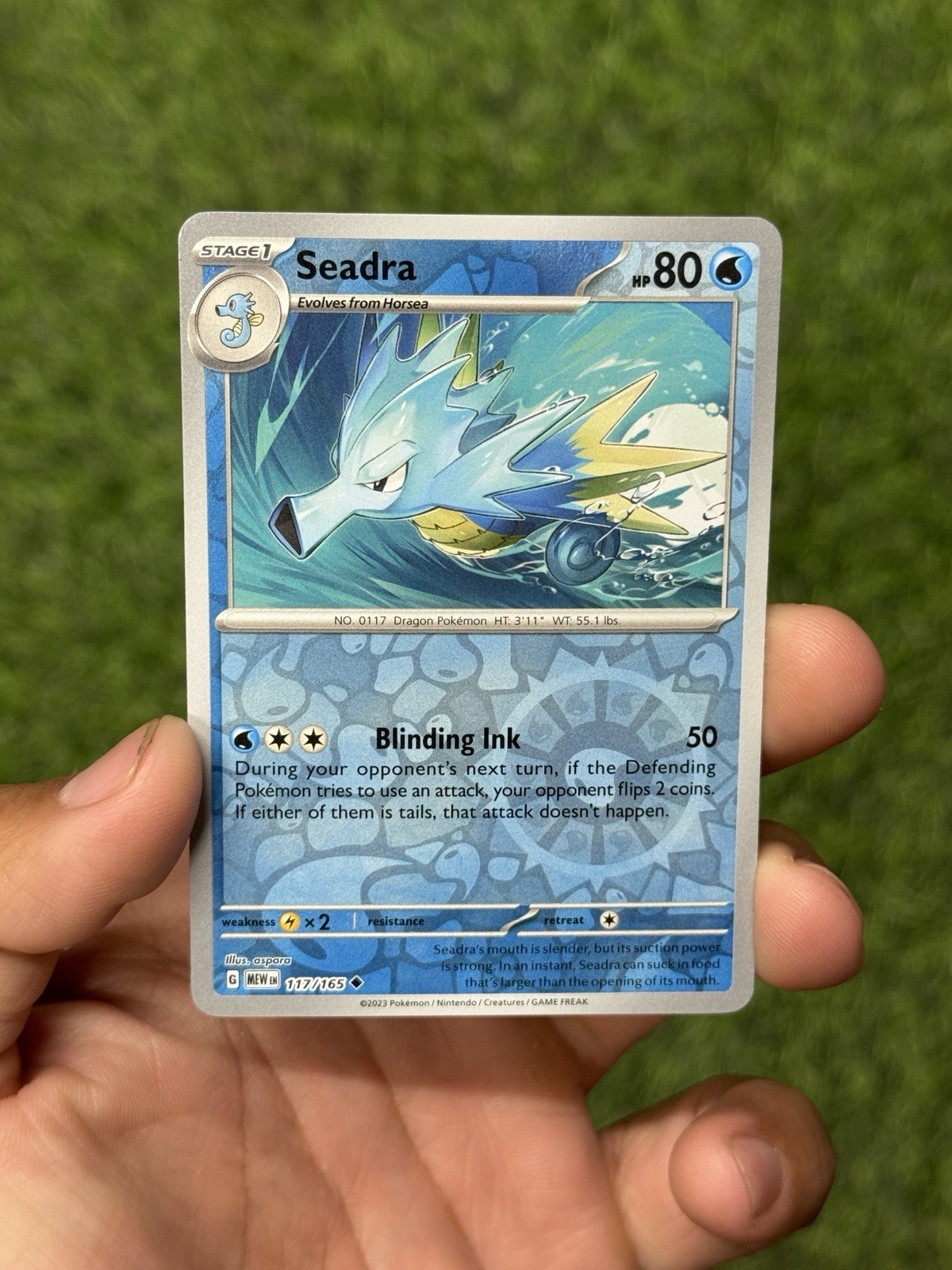 Pokémon  151 - Seadra 117/165  - Reverse Holo - NM/M