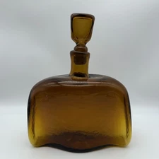 Original Vintage Blenko Wayne Husted HTF Amber 566 Decanter
