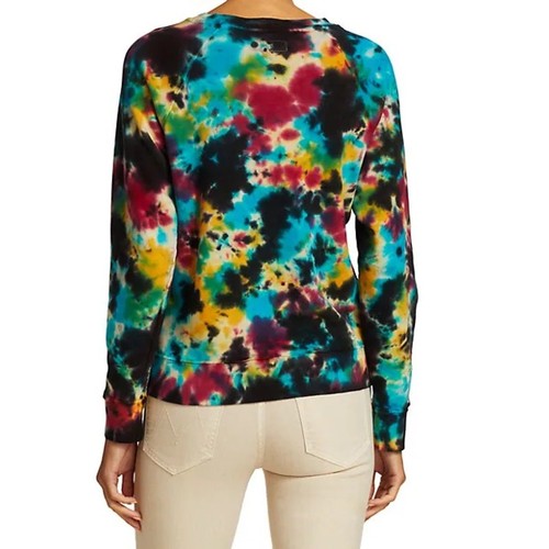 MOTHER The Square Sweatshirt Crew Neck Tie-Dye Pullover, XS, Vertigo Black - Foto 5 di 14