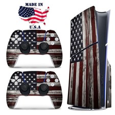 Rustic American Flag PS5 Console  Controller Vinyl Skin Wrap Decal Set