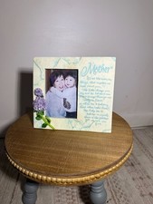 Polystone Mother Floral Accent Picture Frame with Inscribed Message