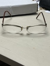 Vintage Escada Women  s Oval Eyeglasses Gold Tone   Flawed Nose Bridge Support