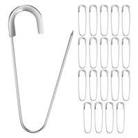 20Er-Set GroßE Sicherheitsnadeln, 3,15 Zoll (80Mm) FüR Broschen [Silber]