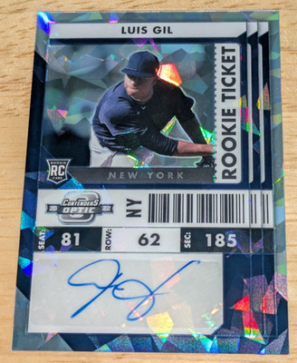 Luis Gil 2022 Panini Contenders Optic ROOKIE CRACKED ICE #'ed 01/23 BOOKEND!!